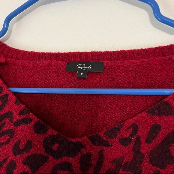 Rails Red Leopard wool cashmere blend sweater size S - Picture 6 of 7